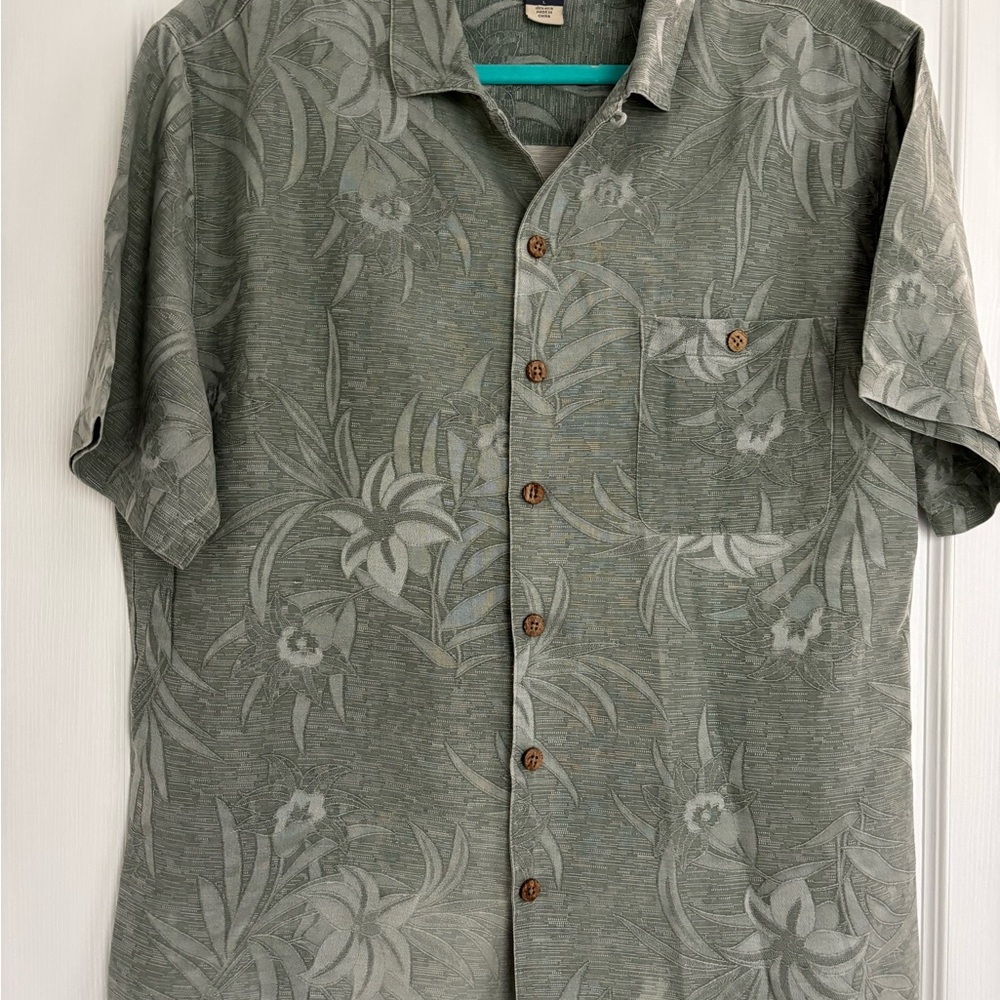 St. John's Bay Olive Floral Button Down Shirt